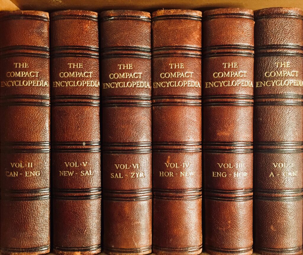 old encyclopedias as a prize in a reverse raffle
