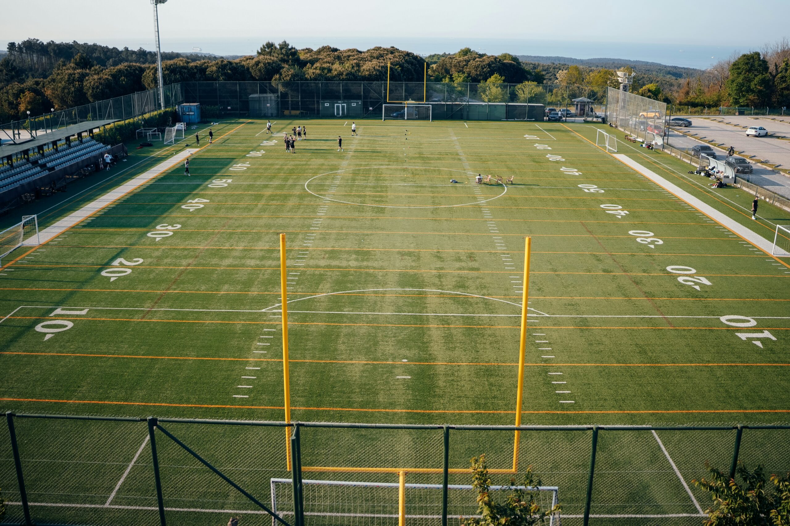 A football field from above